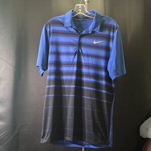 Nike Golf Dri-Fit Blue and Black Polo